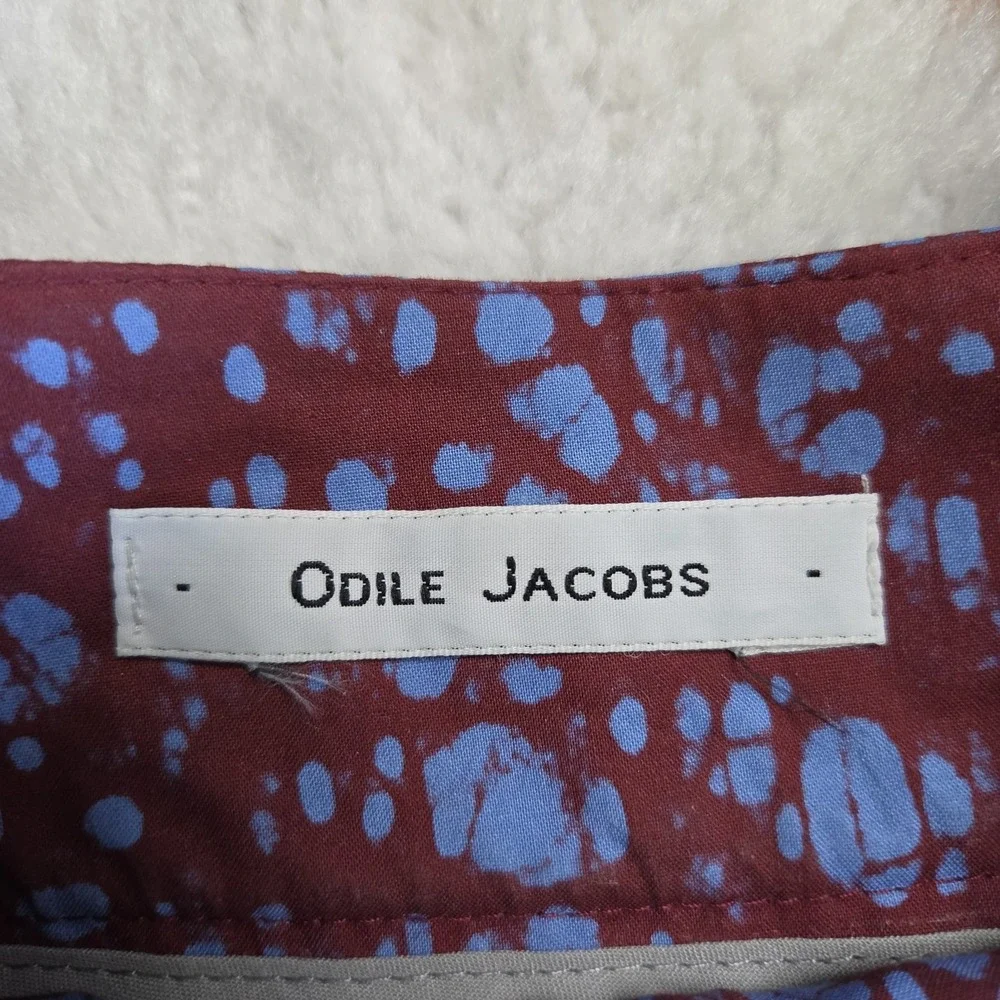 ODILE JACOBS Flounce Dress One Size Puff Sleeve Kaftan 100% Cotton